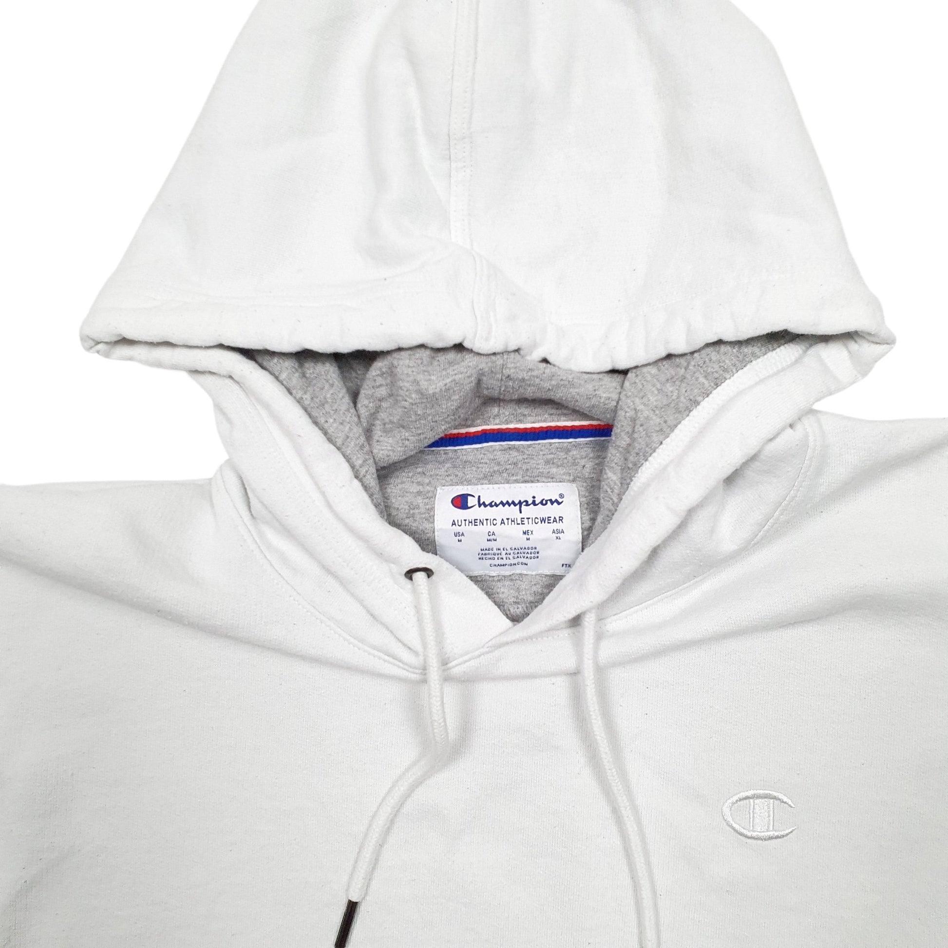 Mens White Champion  Hoodie Jumper