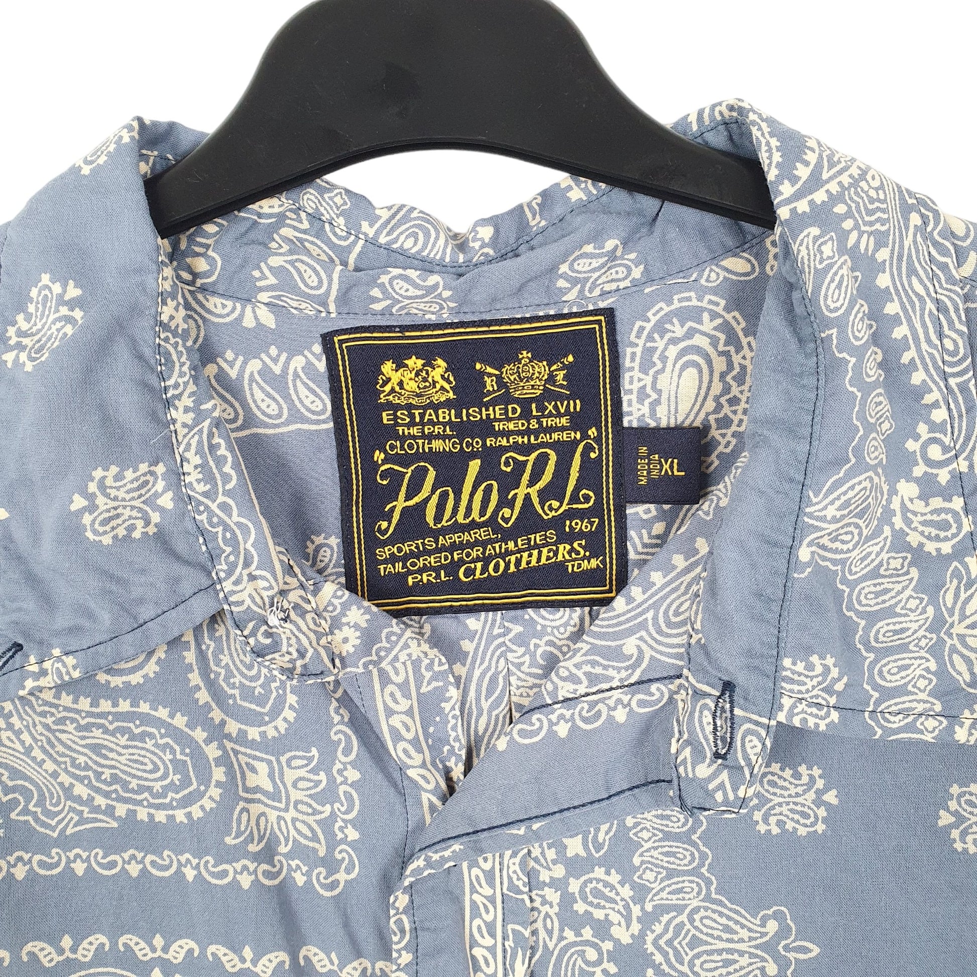 Mens Blue Ralph Lauren Polo RL Paisley Long Sleeve Shirt