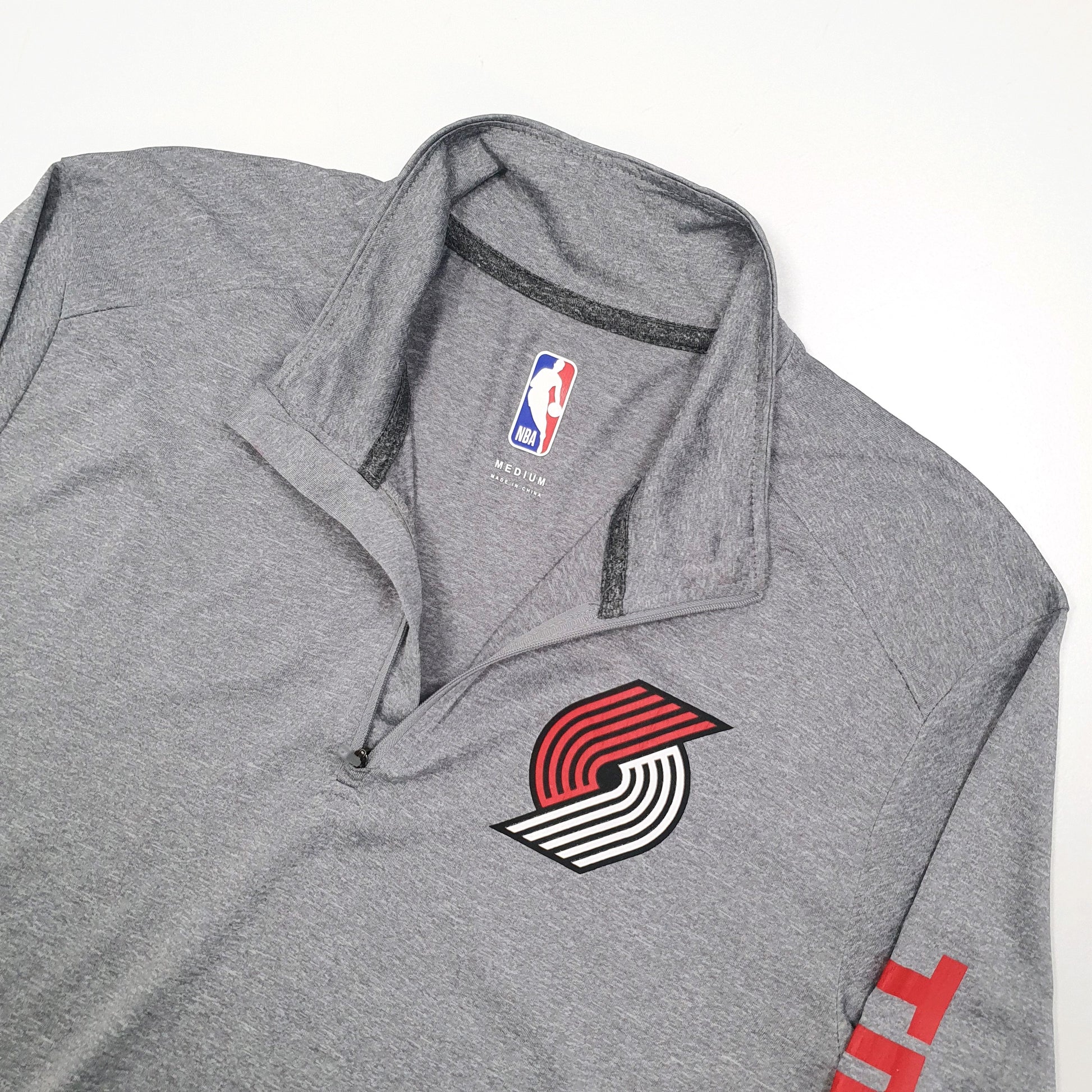 NBA Basketball Trail Blazers Quarter Zip M Grey