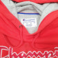 Mens Red Champion Spellout Hoodie Jumper