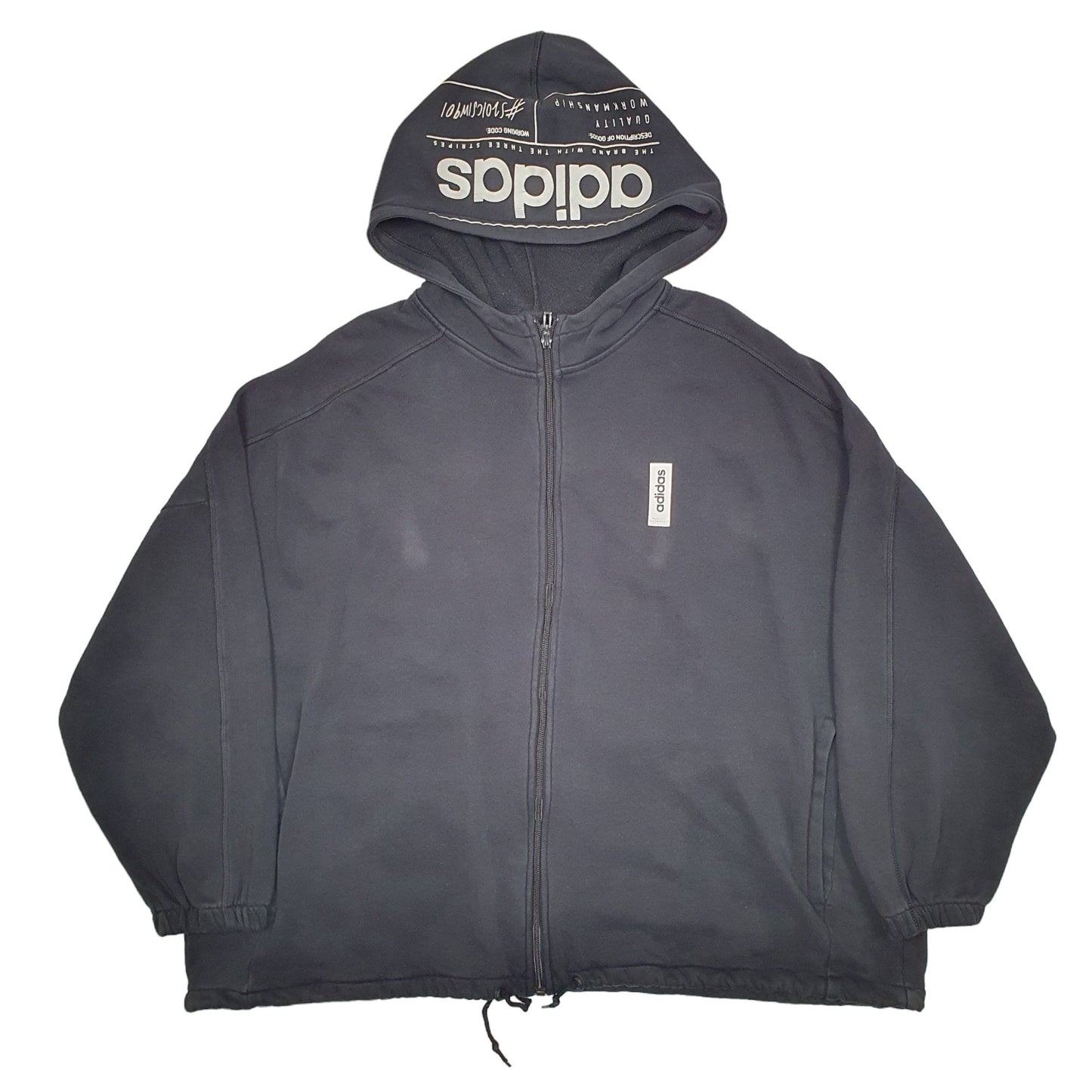 Mens Black Adidas  Full Zip Jumper