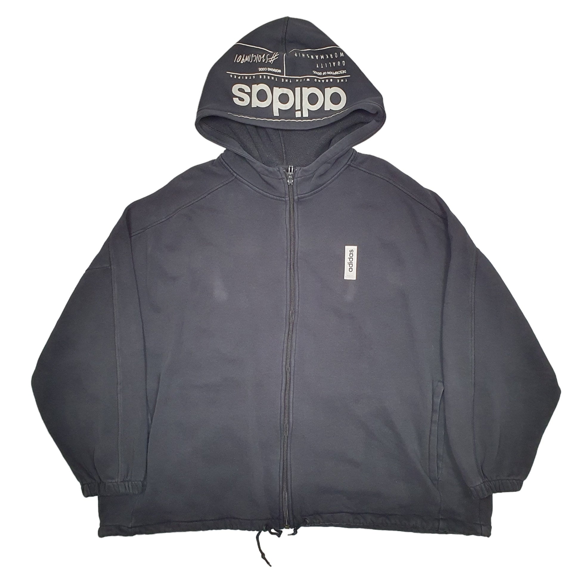 Mens Black Adidas  Full Zip Jumper