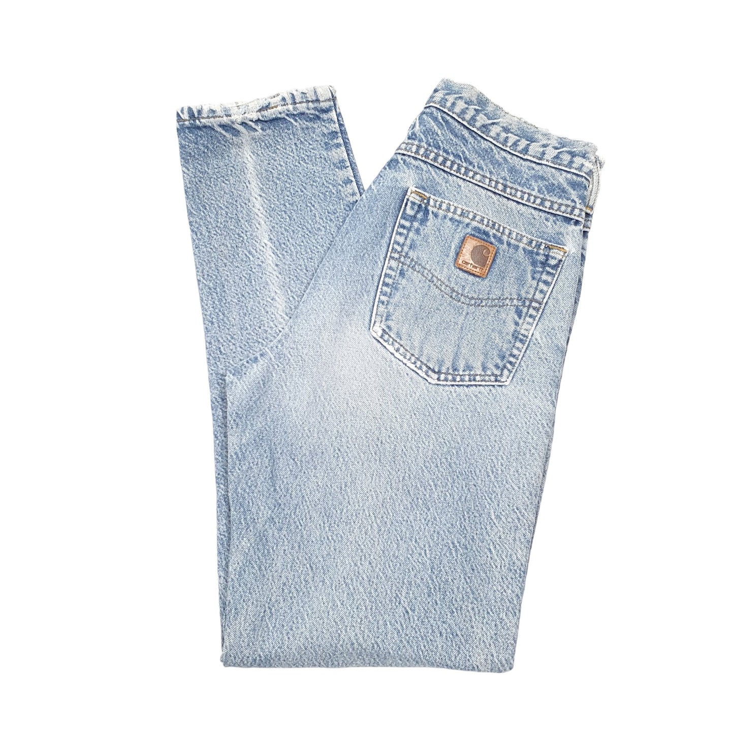 Mens Blue Carhartt Tapered Thermal Lined Winter Casual JeansW29 L31