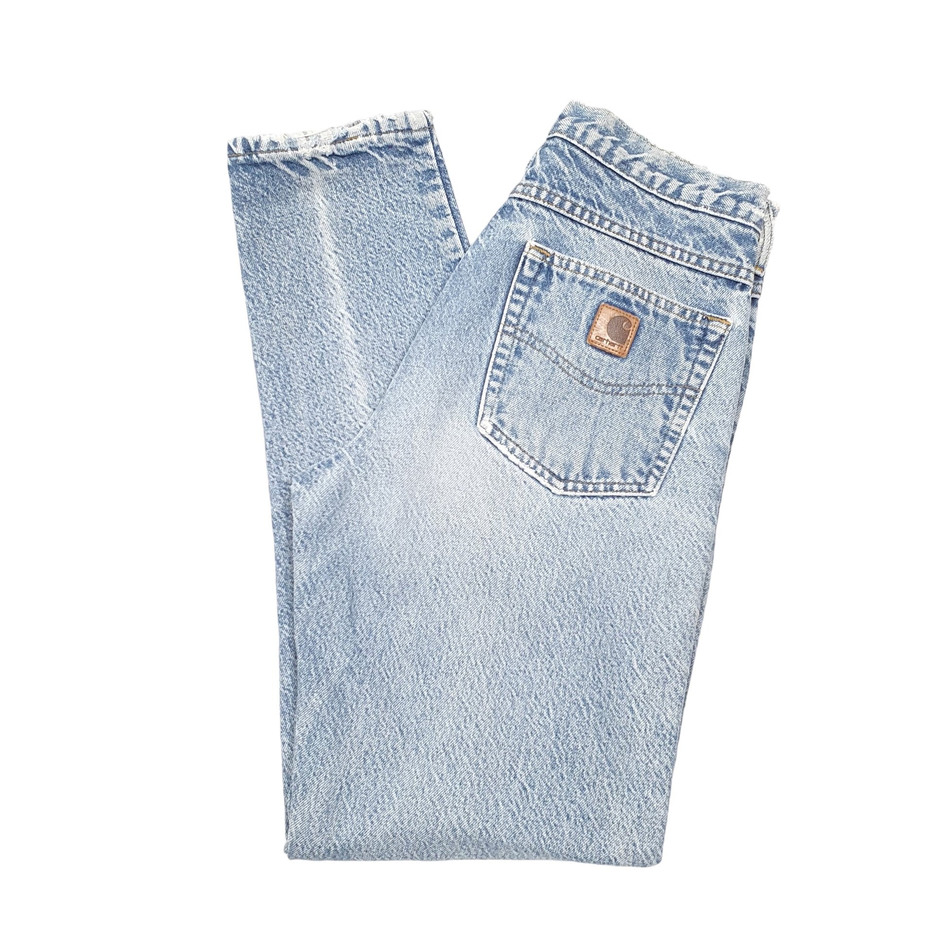 Mens Blue Carhartt Tapered Thermal Lined Winter Casual JeansW29 L31