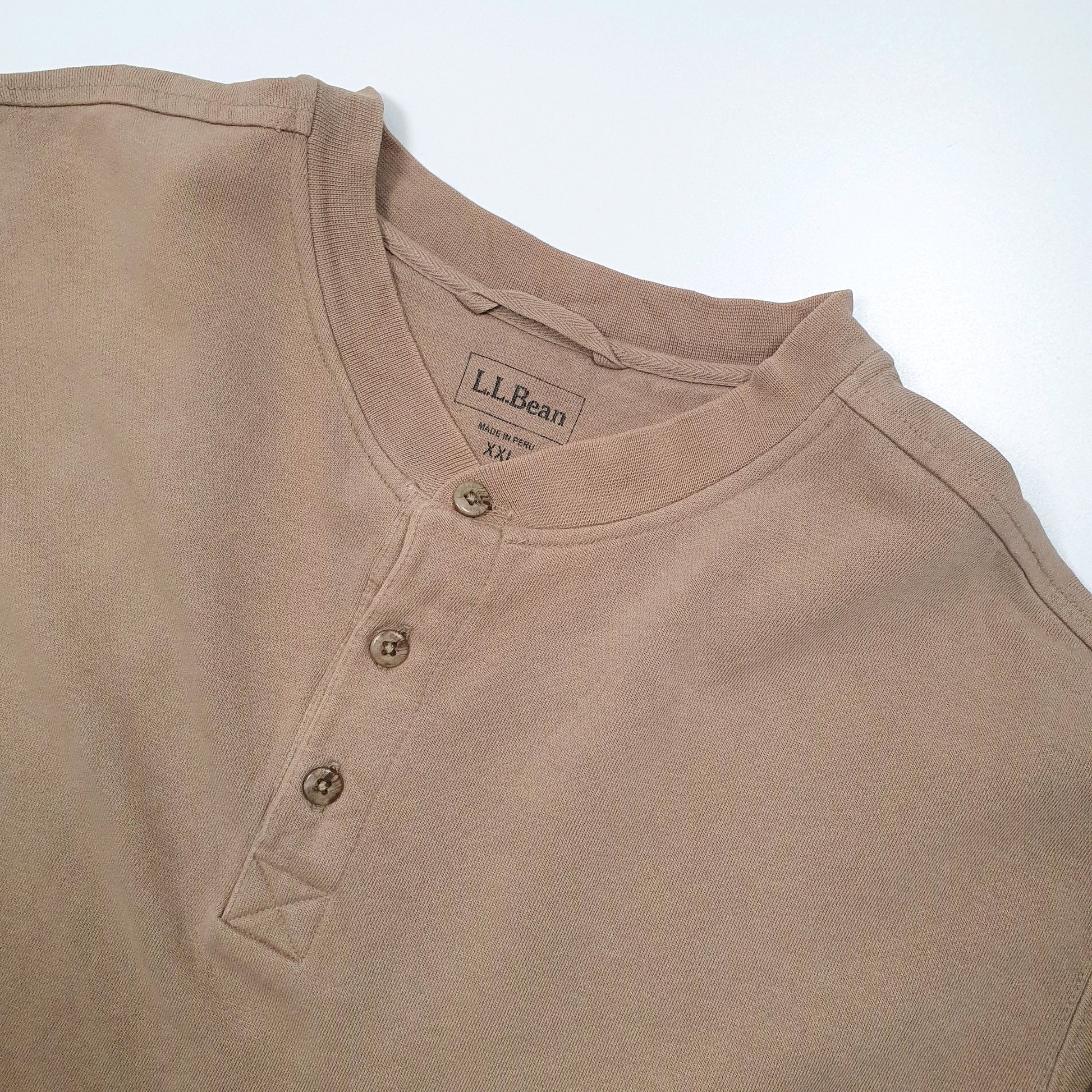 LL Bean Button up Quarter Zip XXXL Beige
