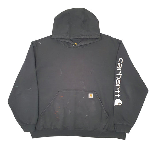 Mens Black Carhartt Workwear Hoodie Jumper