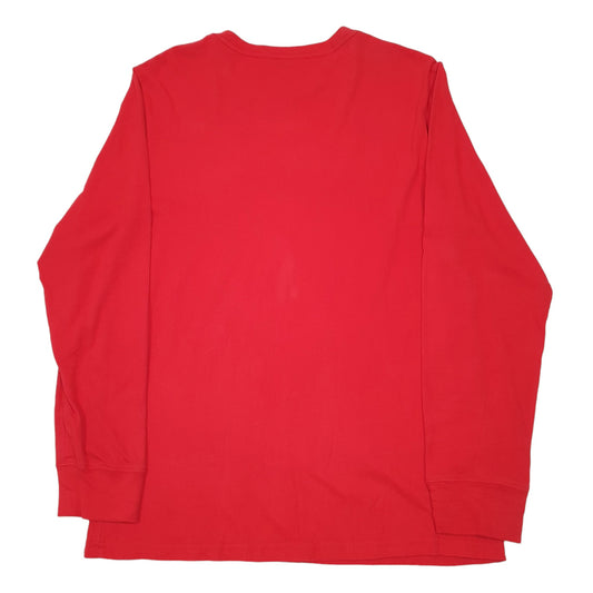 Womens Red Polo Ralph Lauren V Neck Long Sleeve T Shirt