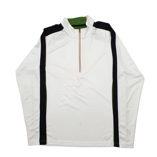 Mens White Champion DuoDry Active Running Sport Quarter Zip Jumper