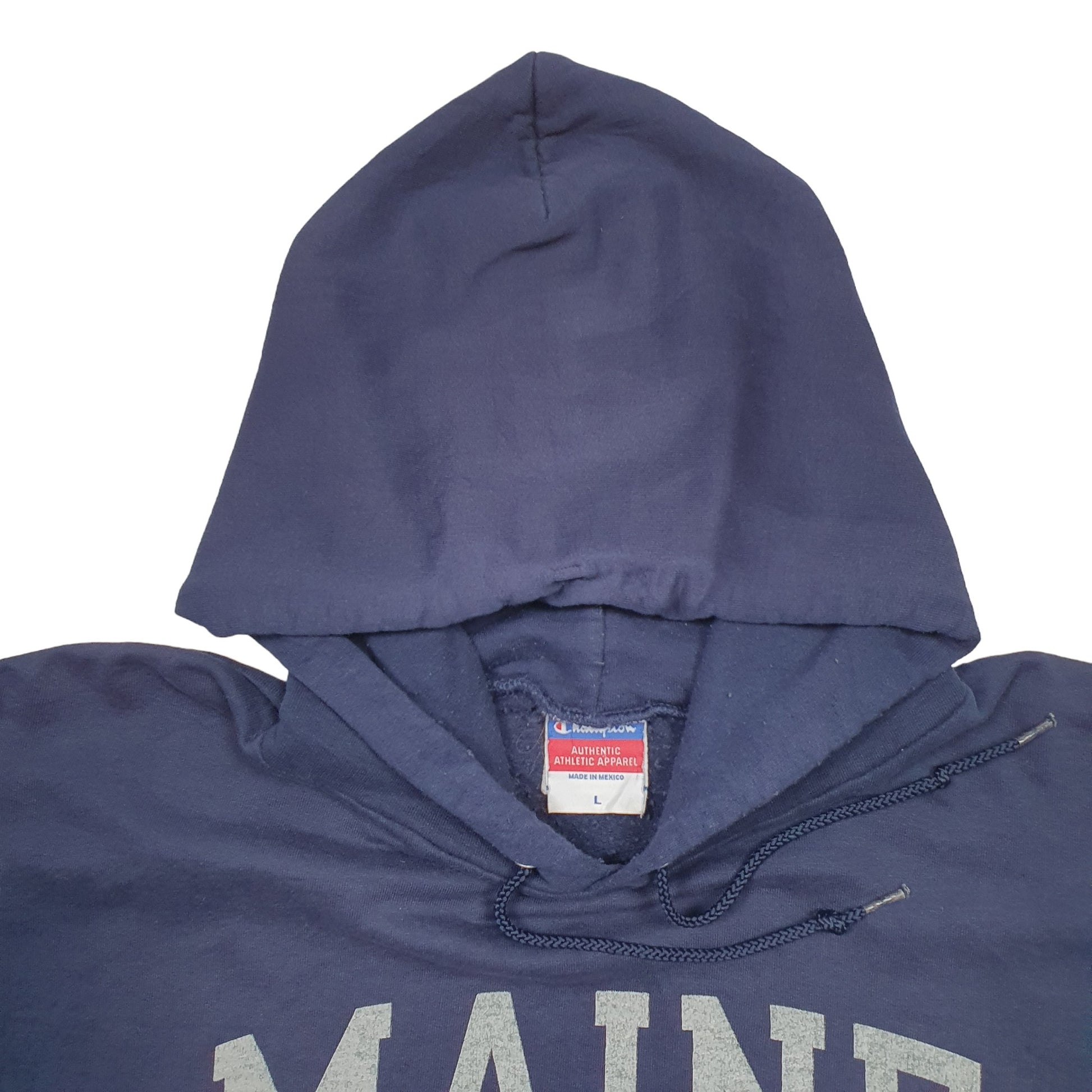 Mens Blue Champion USA College Maine Hoodie Jumper