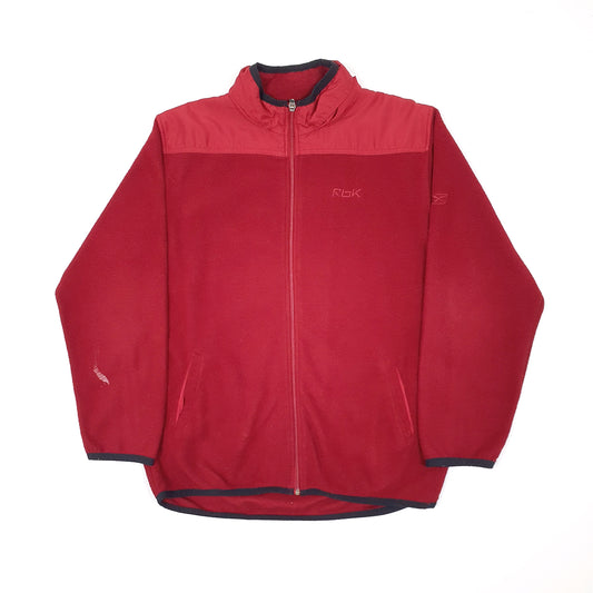 Mens Red Reebok Hooded Full Zip Jumper