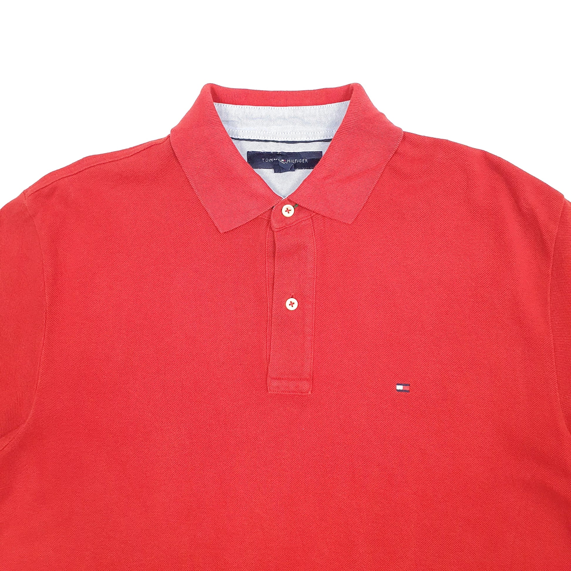 Mens Red Tommy Hilfiger  Short Sleeve Polo Shirt