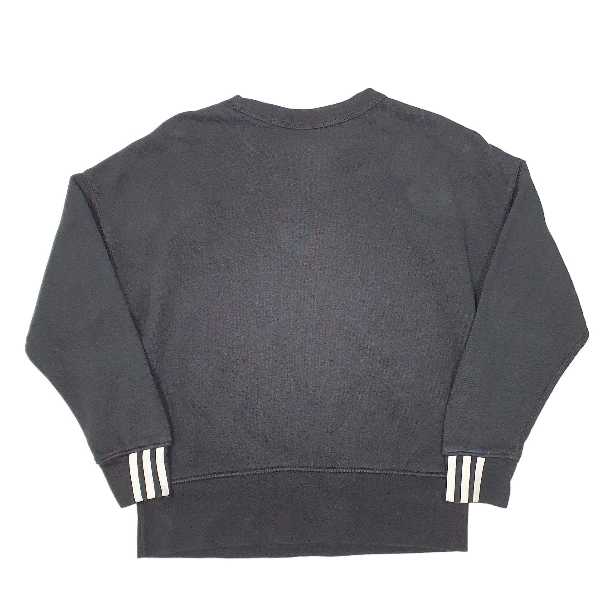 Womens Black Adidas  Crewneck Jumper