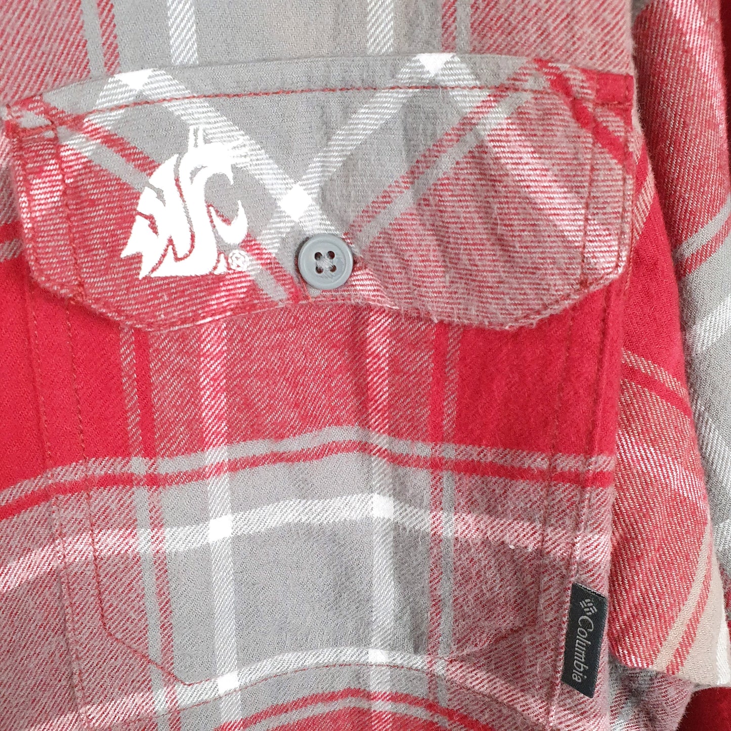 Columbia Washington State Shacket Overshirt Long Sleeve Regular Fit Check Shirt Red