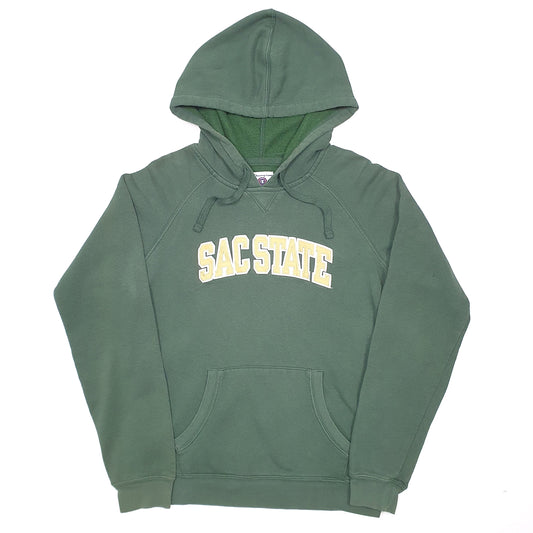 Womens Green Champion California State University Sacremento Spellout Hoodie Jumper