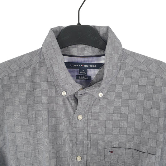 Tommy Hilfiger 80s 2PLY Long Sleeve Regular Fit Check Shirt Grey