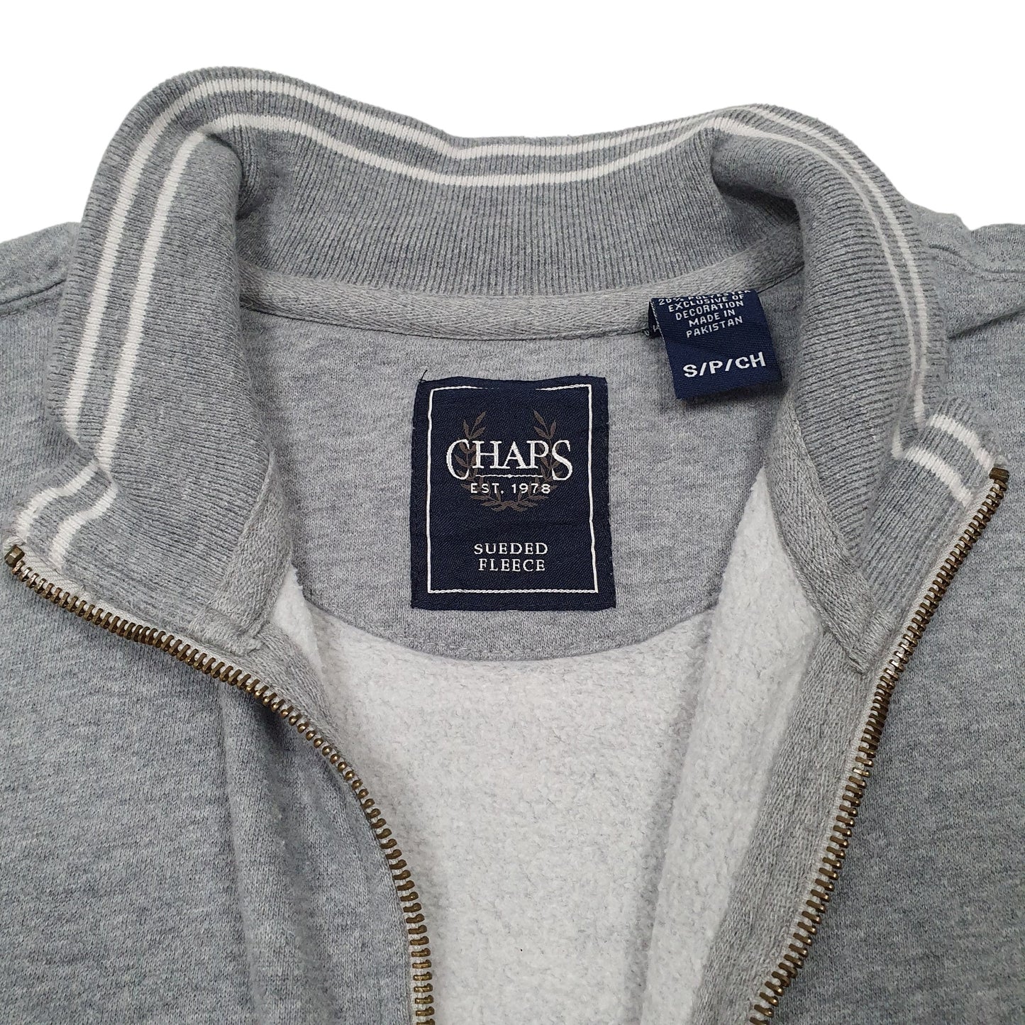 Mens Grey Chaps  Full Zip Jumper