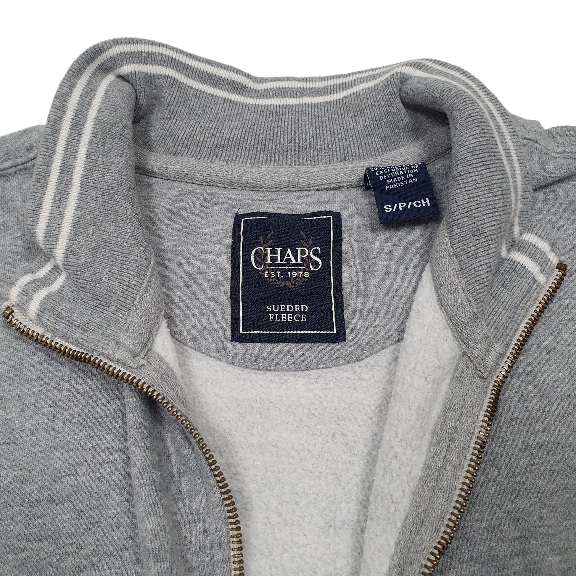 Mens Grey Chaps  Full Zip Jumper