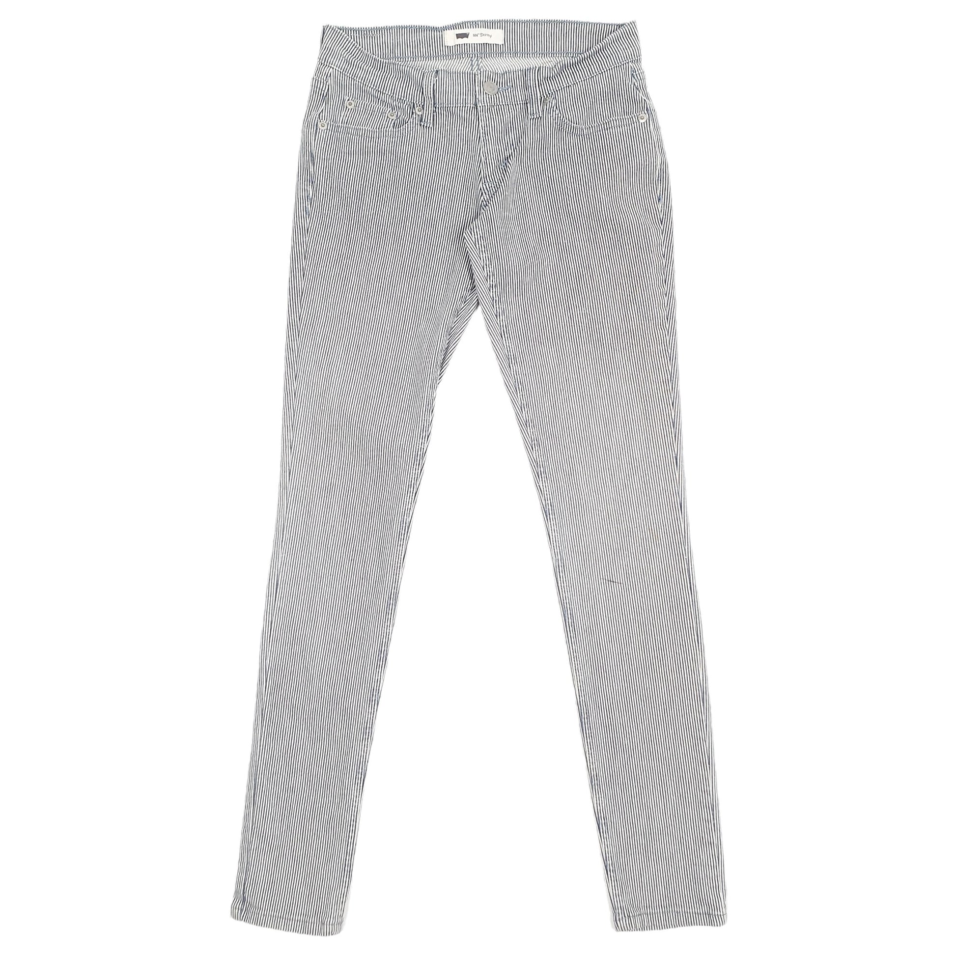 Levis 524x Skinny Fit Striped Low Rise Super Jeans UK4 Blue