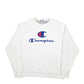 Mens White Champion Spellout Crewneck Jumper