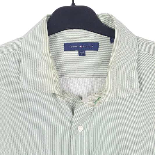 Tommy Hilfiger Long Sleeve Slim Fit Striped Shirt Green