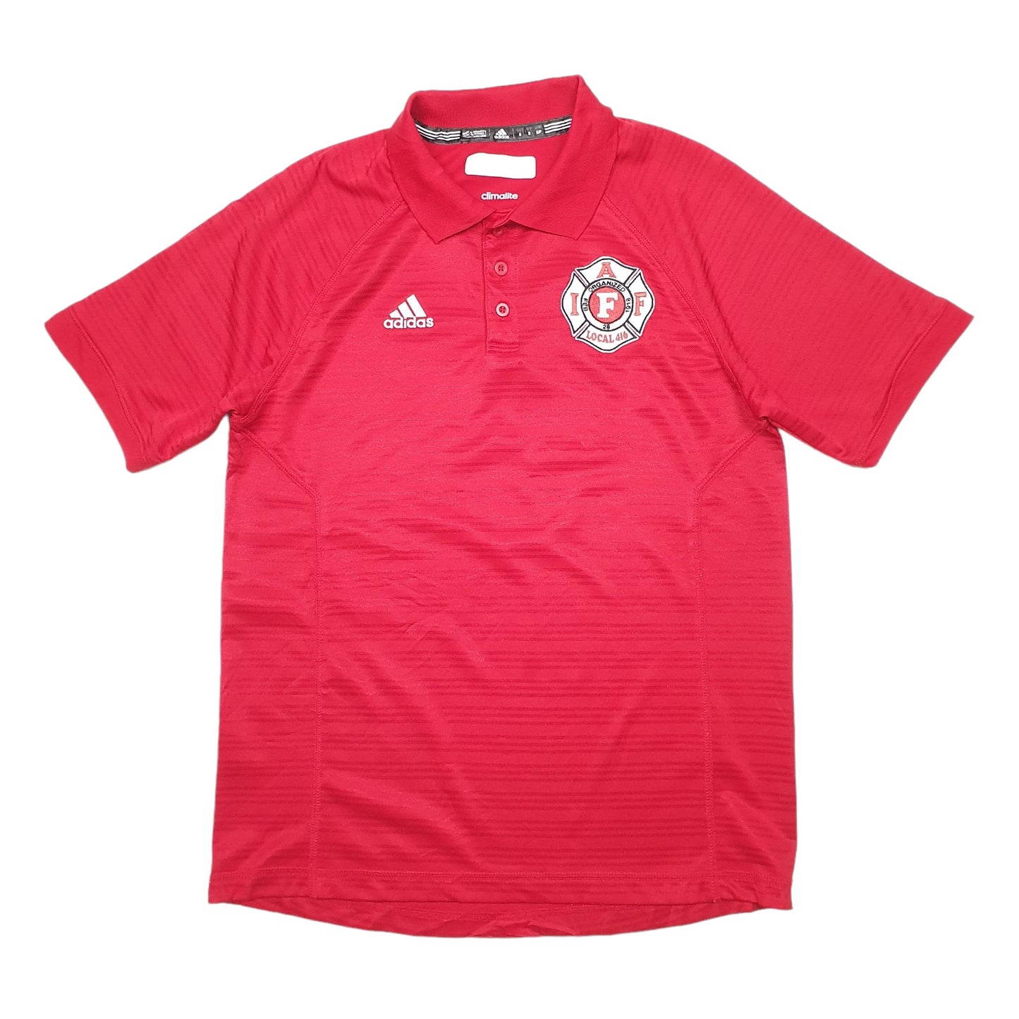 Adidas Laff Fire Fighters Climalite Short Sleeve Polyester T Shirt Red