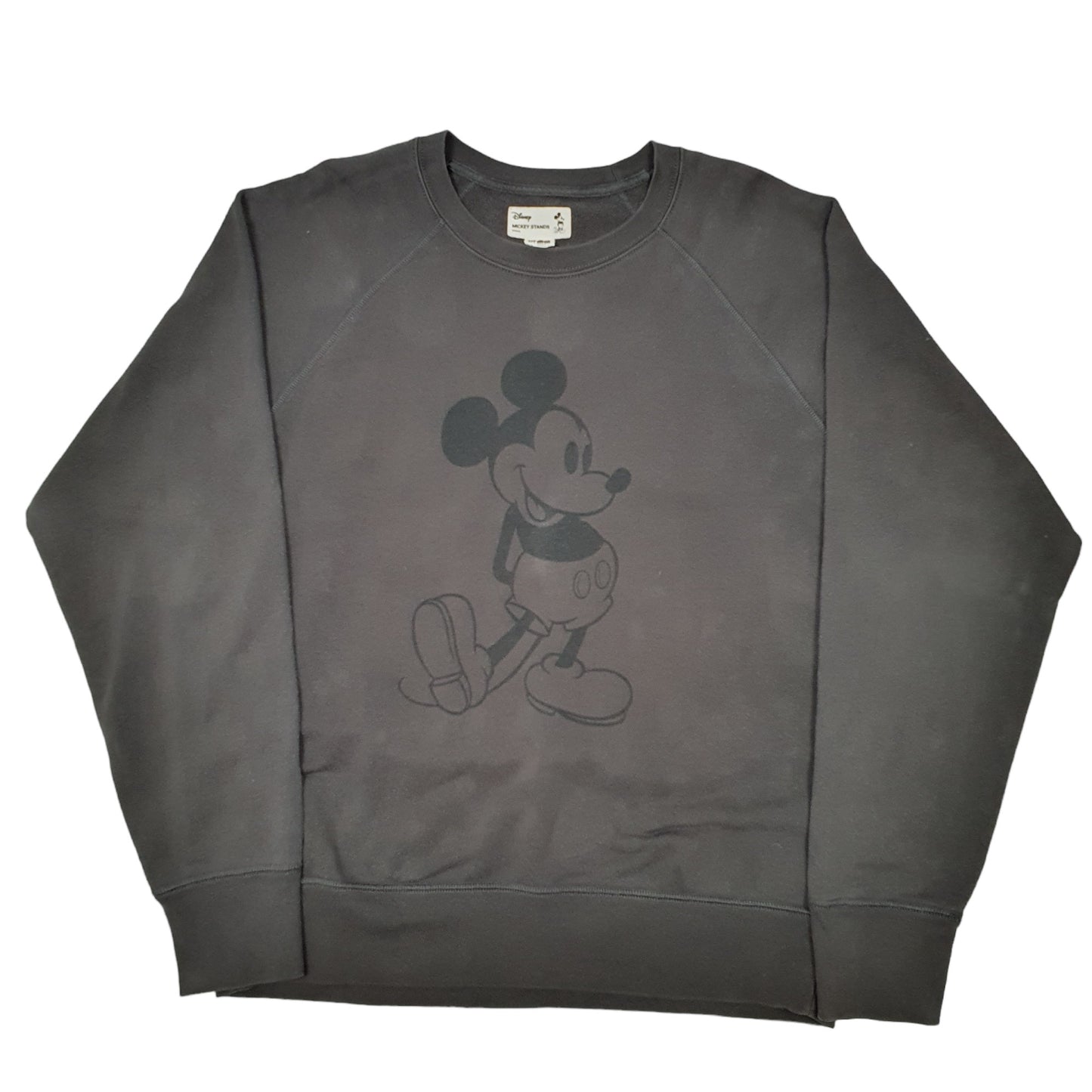 Mens Grey Disney Uniqlo Mickey Mouse Stands Crewneck Jumper
