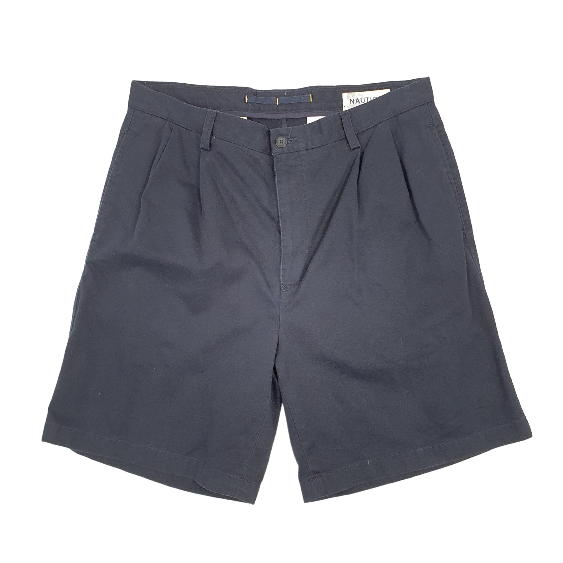 Nautica Pleated Rigger Navy Chino Shorts W35 Navy