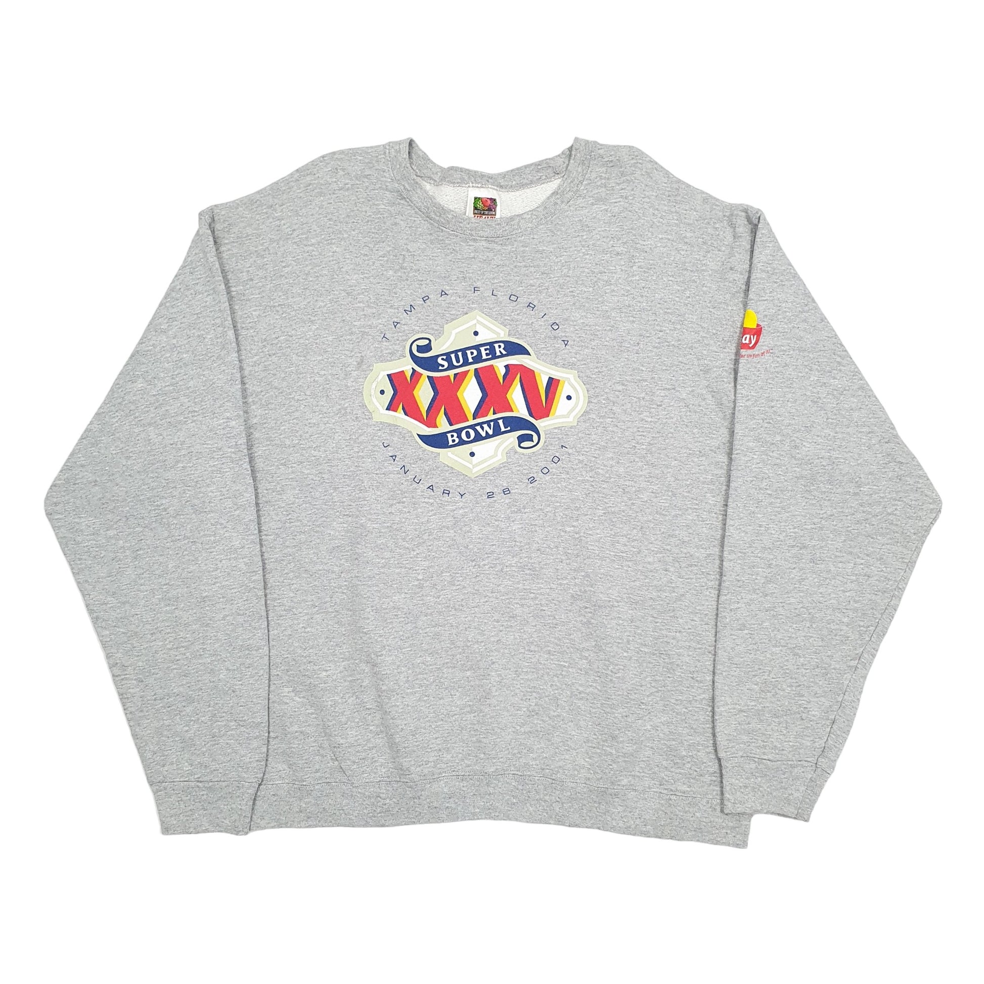 Fruit of the Loom 2001 NFL Superbowl Crewneck XL Grey