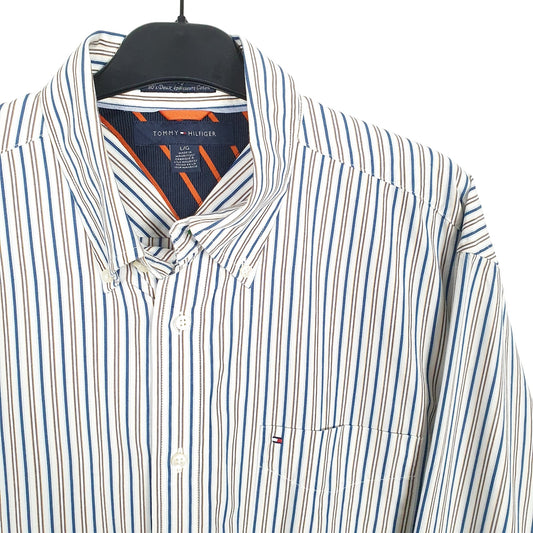 Tommy Hilfiger Long Sleeve Regular Fit Striped Shirt White