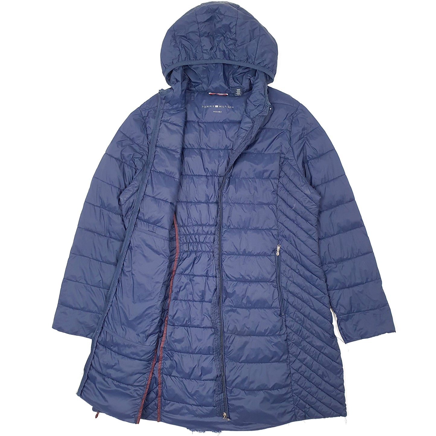 Womens Navy Tommy Hilfiger Parka Longline Hooded  Coat