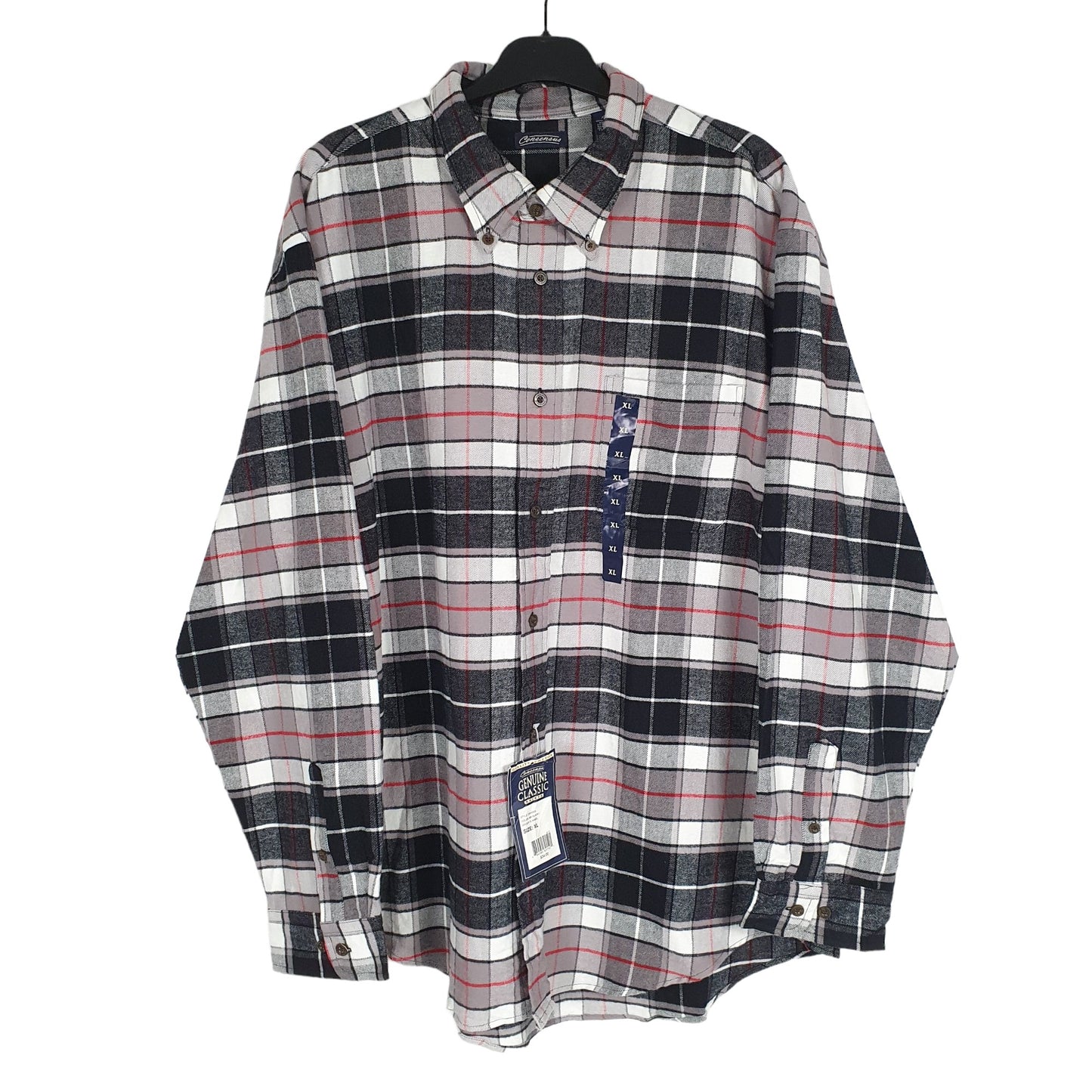 Consensus Shacket Overshirt Flannel Long Sleeve Regular Fit Check Shirt Grey