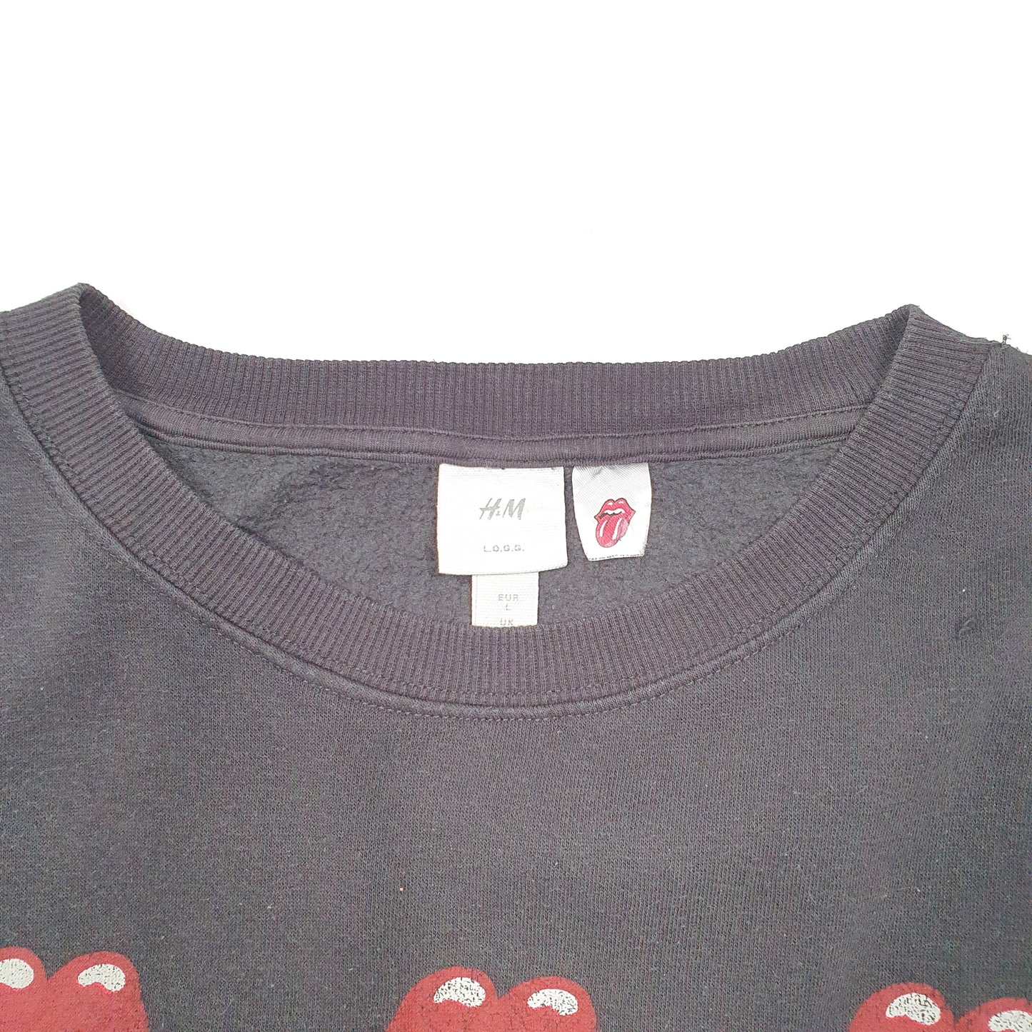 Mens Black H&M Rolling Stones Crewneck Jumper