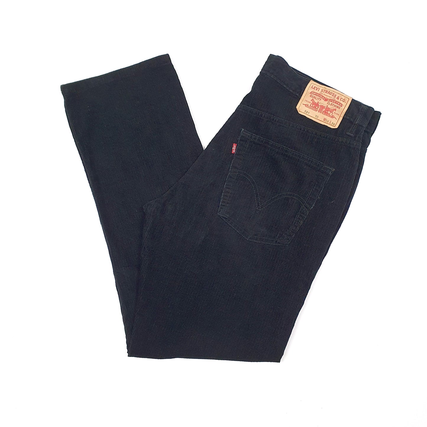 Mens Black Levis 581 Corduroy Trousers