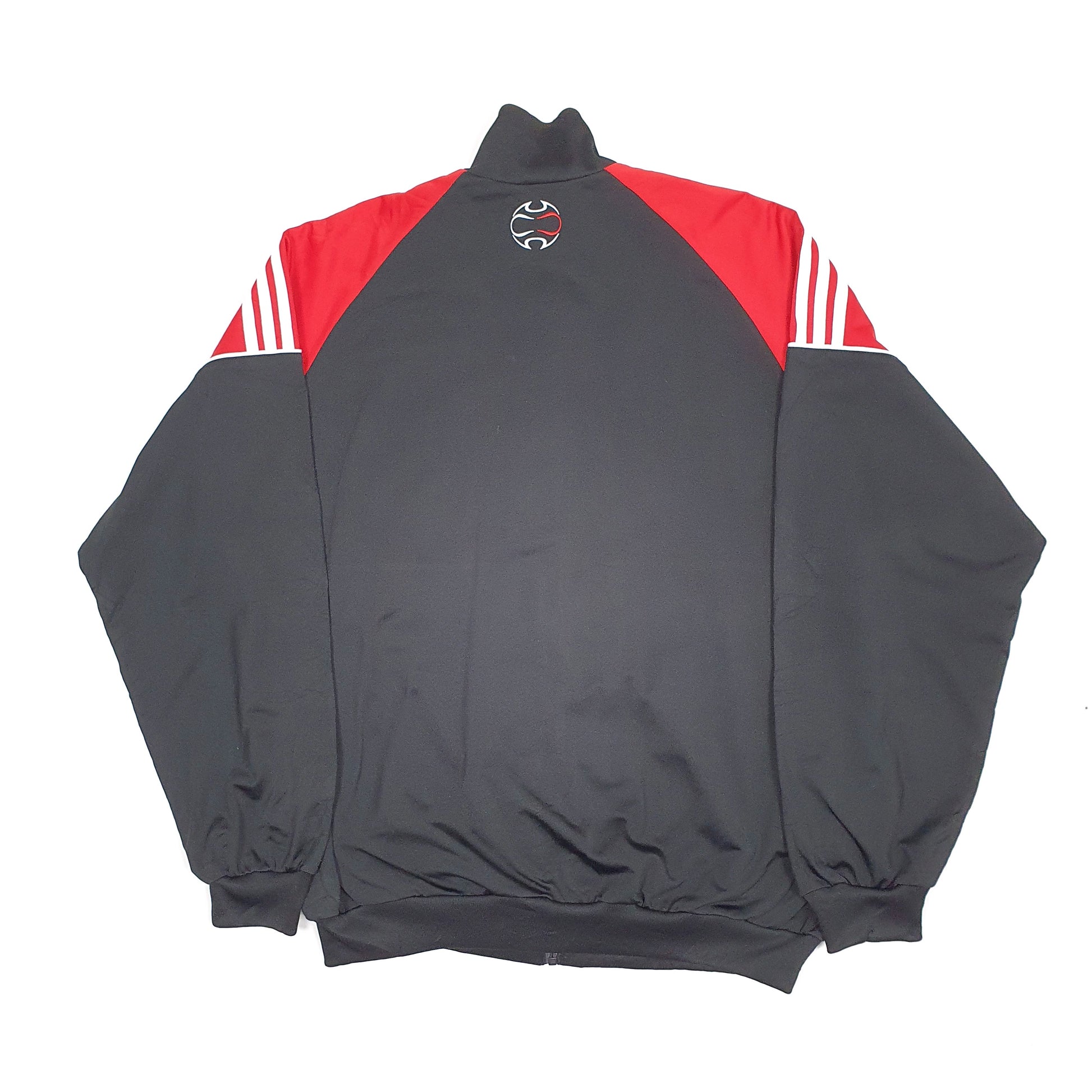 Mens Red Adidas Tracksuit Top Football Full Zip Jumper