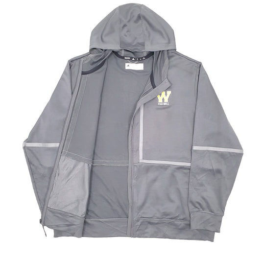 Mens Grey Adidas Hoodie Full Zip Jumper