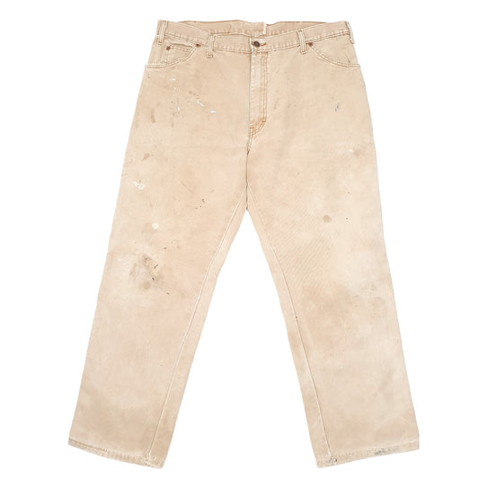 Mens Beige Dickies  Carpenter Trousers