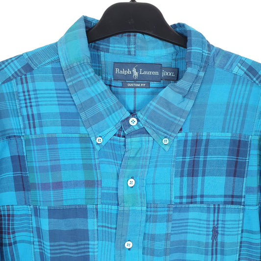 Ralph Lauren Short Sleeve Custom Fit Check Shirt Blue