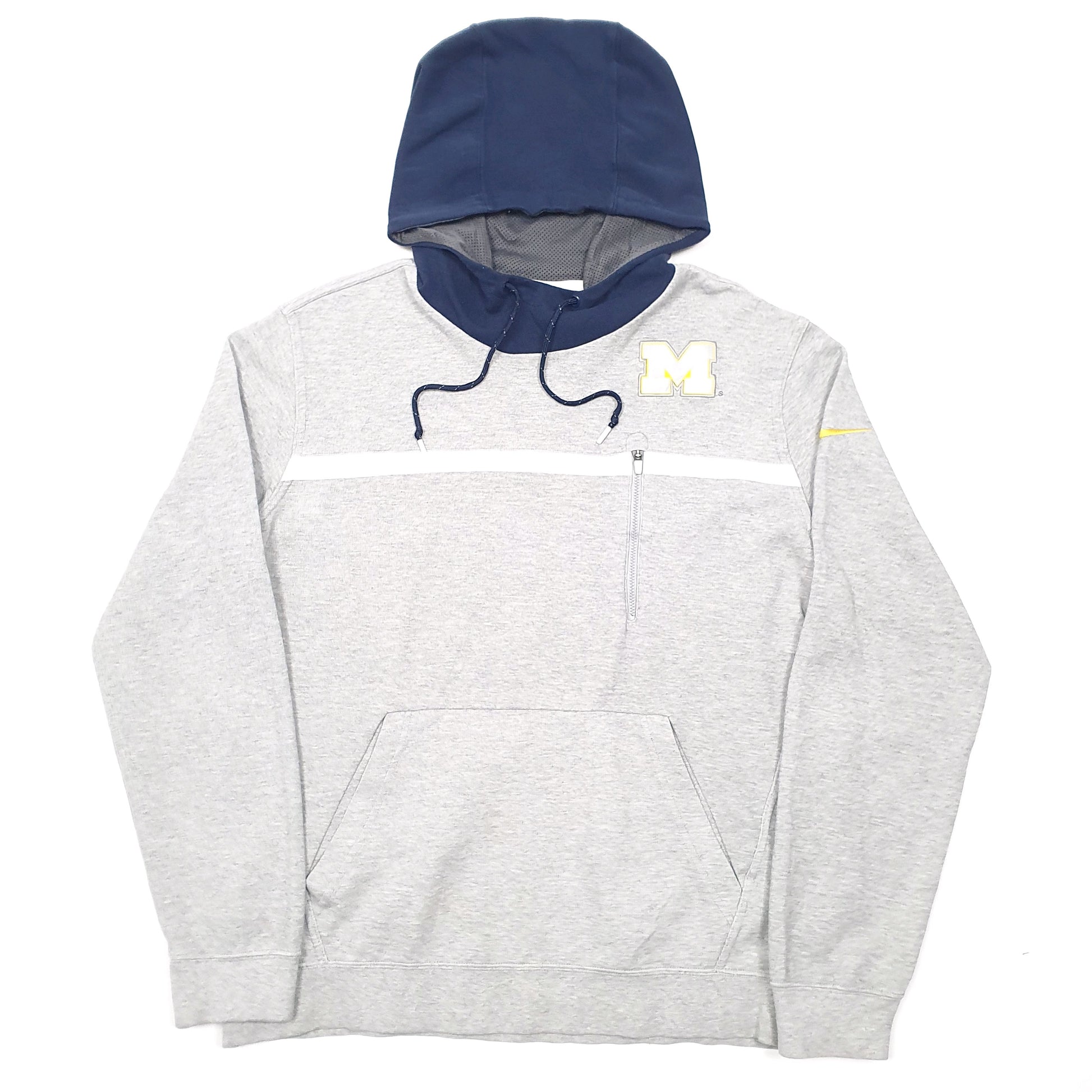 Mens Grey Nike Michigan Wolverines American Football Hoodie Jumper