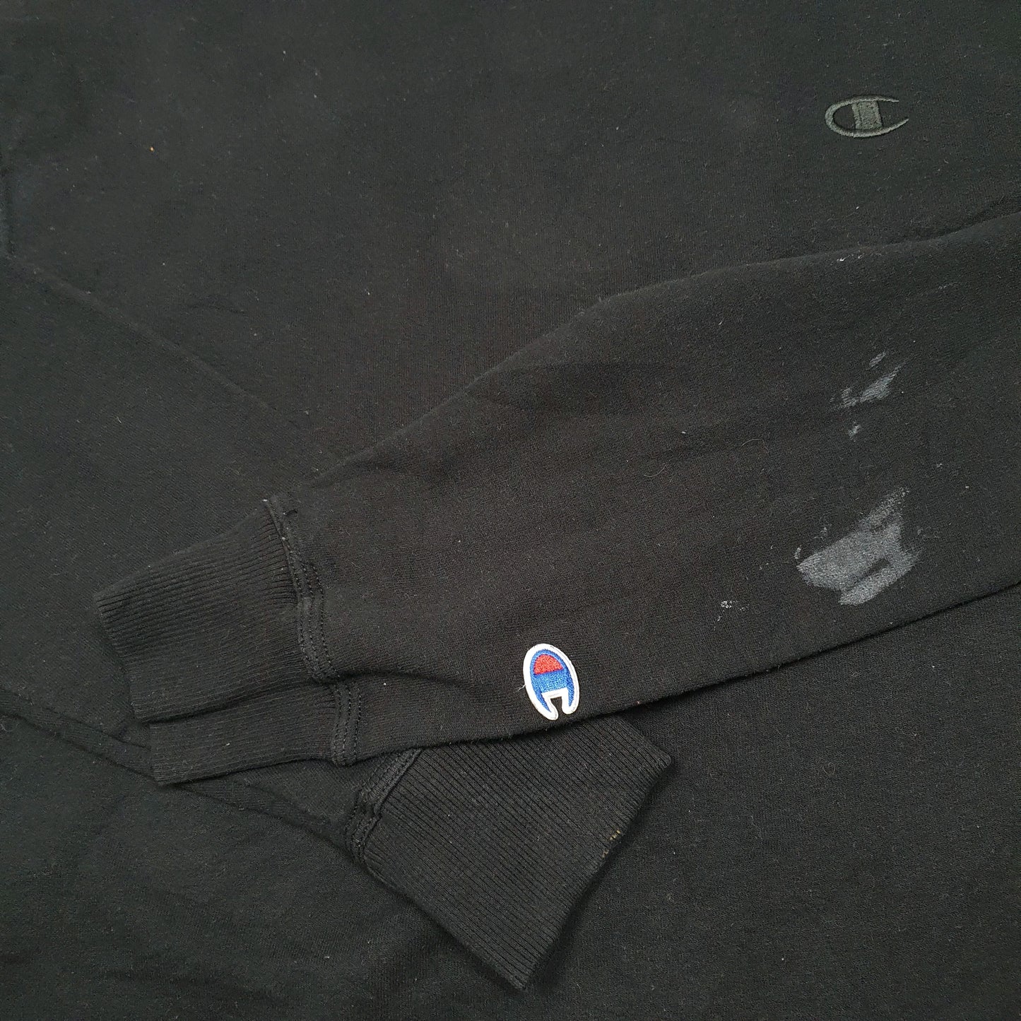 Mens Black Champion  Crewneck Jumper