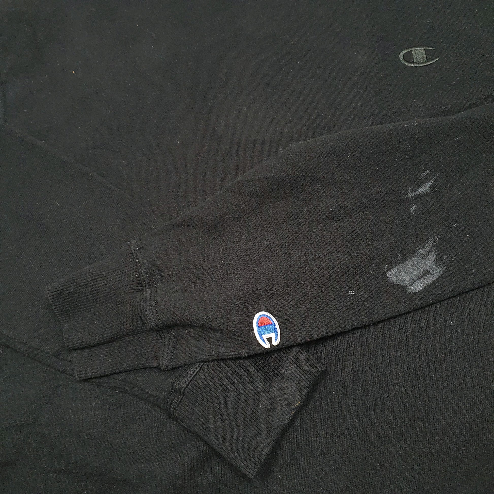 Mens Black Champion  Crewneck Jumper