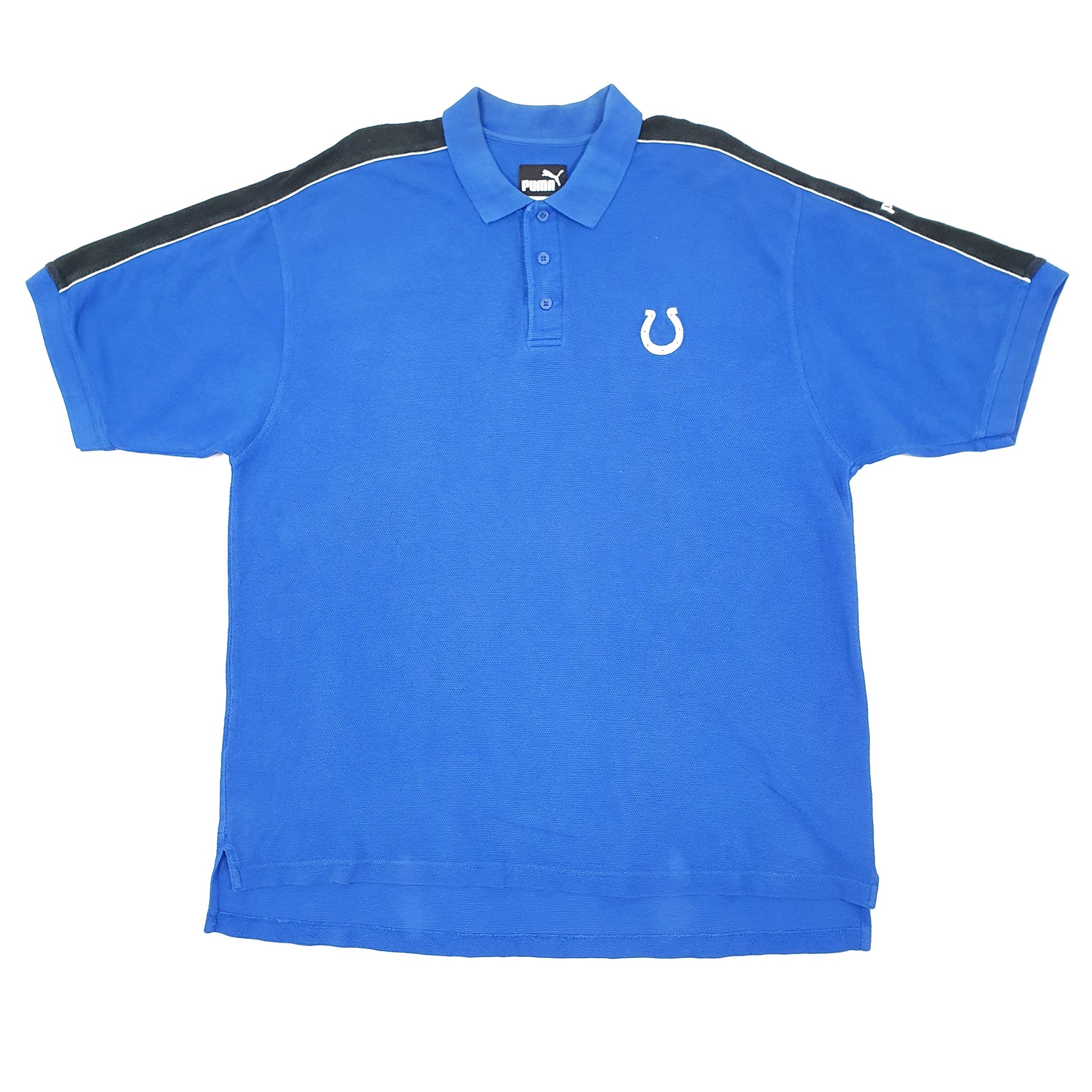 Puma NFL Indianapolis Colts Football Heavy Short Sleeve Polo Shirt Blue