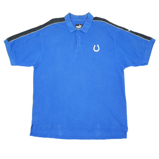 Puma NFL Indianapolis Colts Football Heavy Short Sleeve Polo Shirt Blue