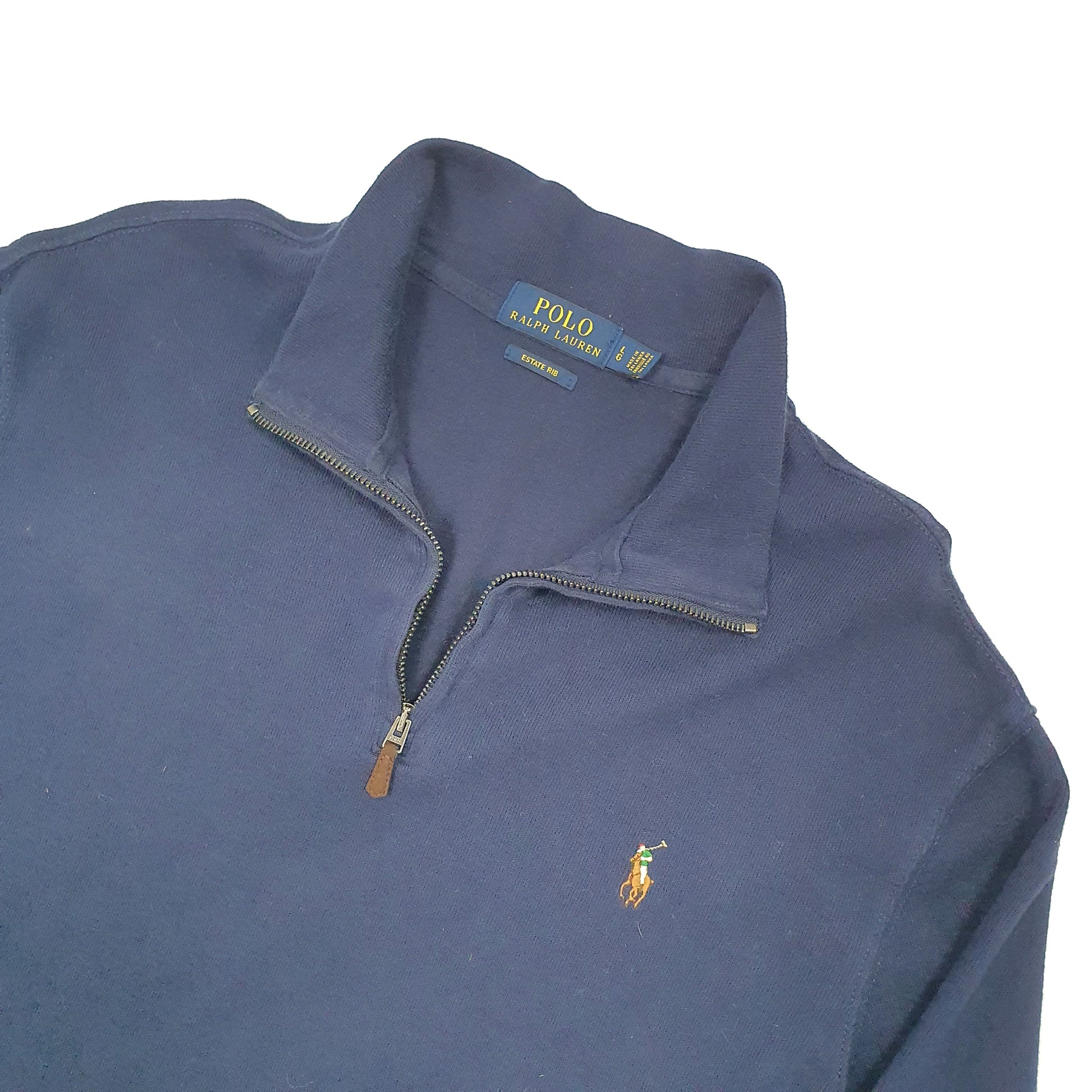 Polo Ralph Lauren Estate Rib Quarter Zip L Navy