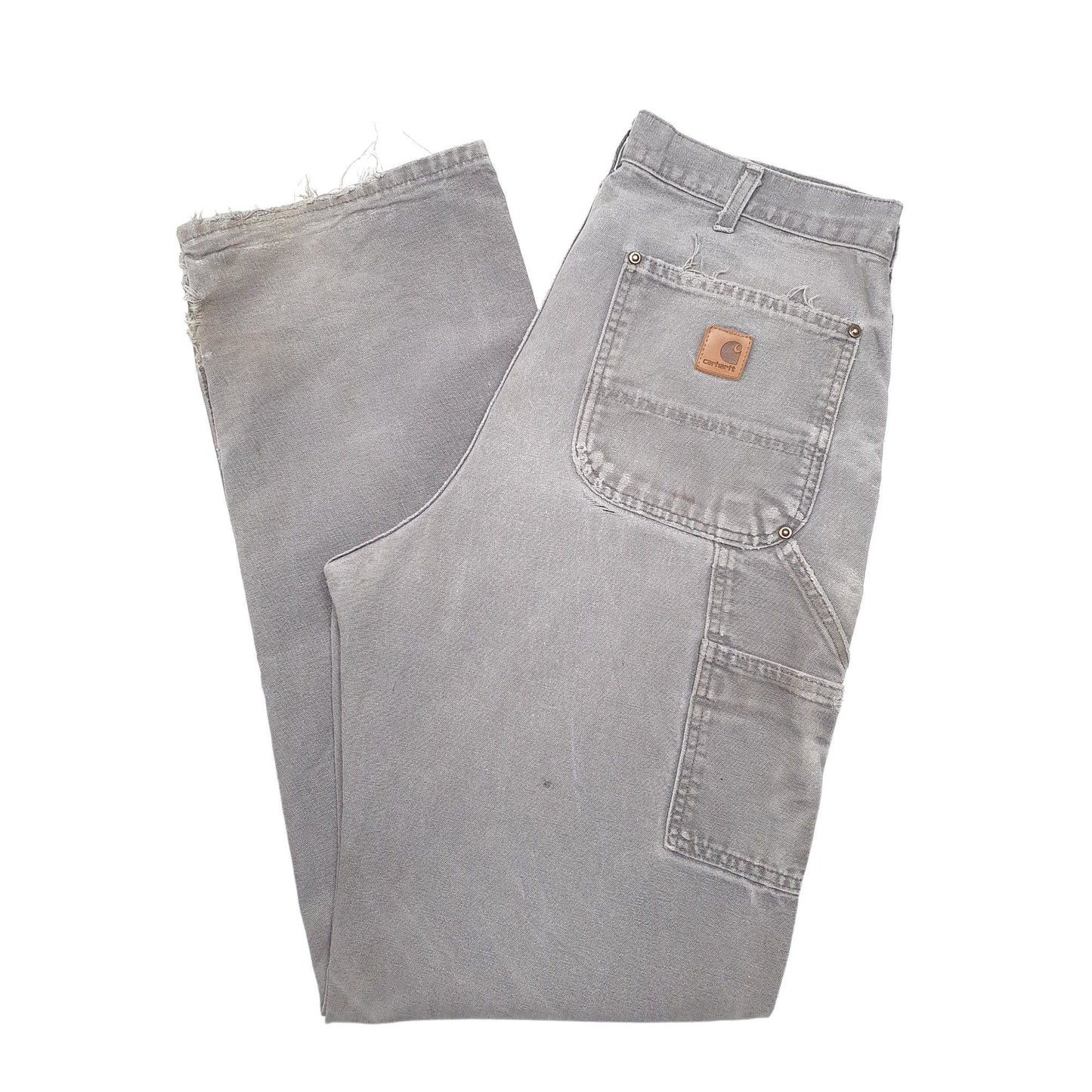 Mens Grey Carhartt Double Knee Carpenter Trousers