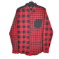 Young & Reckless Flannel Shacket Long Sleeve Regular Fit Check Shirt Red