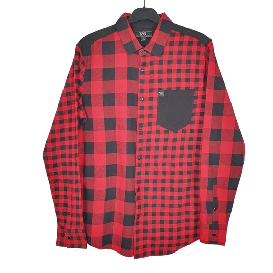 Young & Reckless Flannel Shacket Long Sleeve Regular Fit Check Shirt Red
