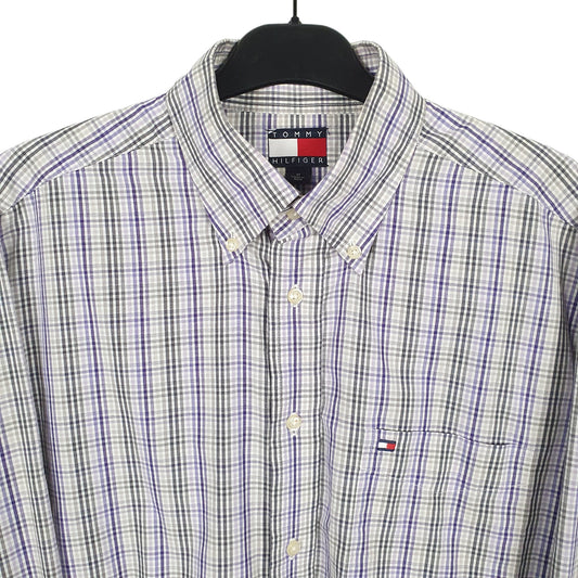 Tommy Hilfiger Long Sleeve Regular Fit Check Shirt Purple