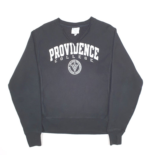 Mens Black Champion Providence USA College Reverse Weave Crewneck Jumper