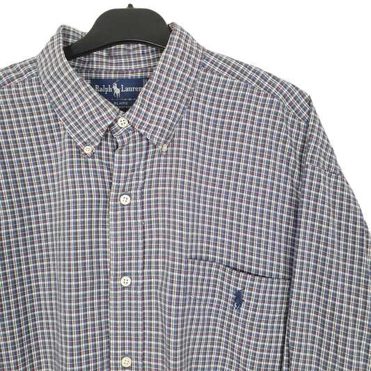 Ralph Lauren Long Sleeve Blaire Fit Check Shirt Blue