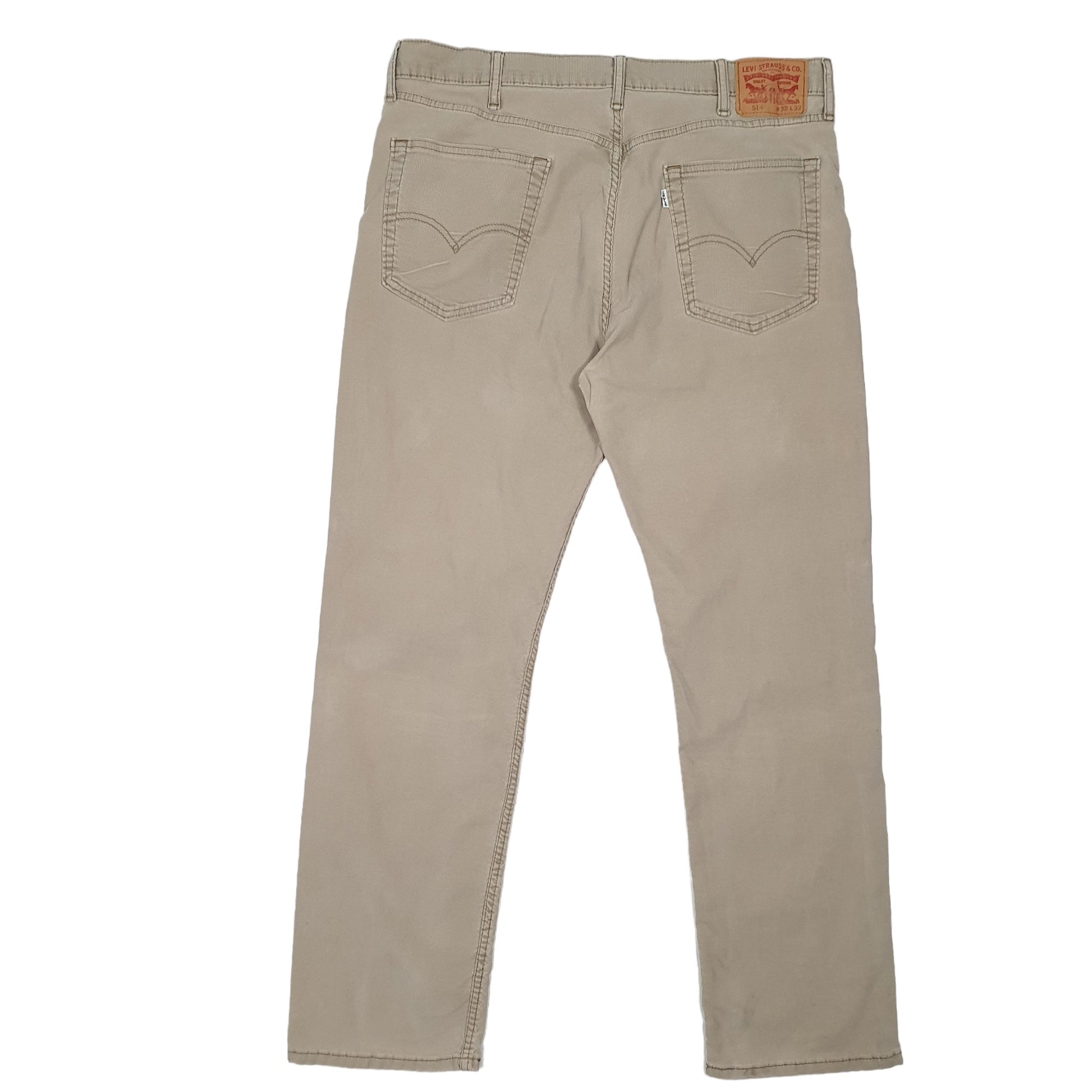 Mens Beige Levis 514 Corduroy Trousers